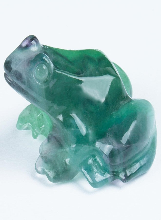 Ytbeoxk Crystal Frog Figurines, Fluorite Money Frog Statue Home Office Desk Decor, Feng Shui Wealth Luck Gifts for Women Men, Natural Hand Carved Reiki Healing Crystal Animal Sculpture 2" - Image 1